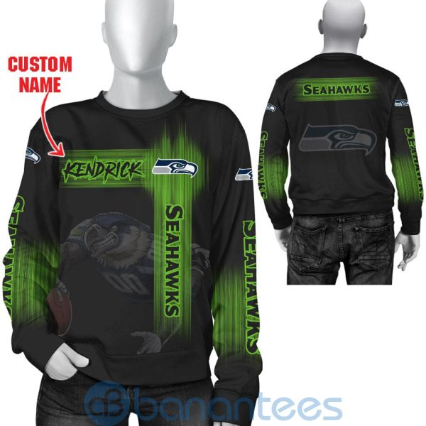 Seattle Seahawks Mascot Custom Name 3D All Over Printed Shirt Product Photo