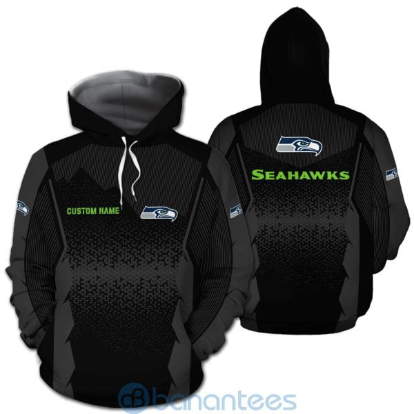 Seattle Seahawks NFL Football Team Custom Name Black 3D All Over Printed Shirt Product Photo