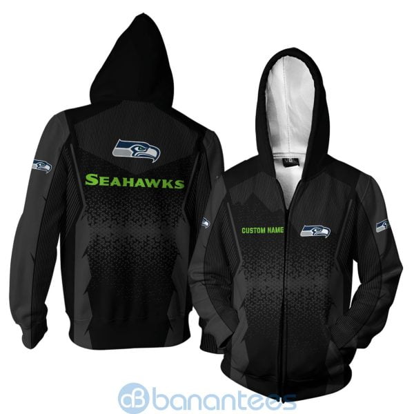 Seattle Seahawks NFL Football Team Custom Name Black 3D All Over Printed Shirt Product Photo