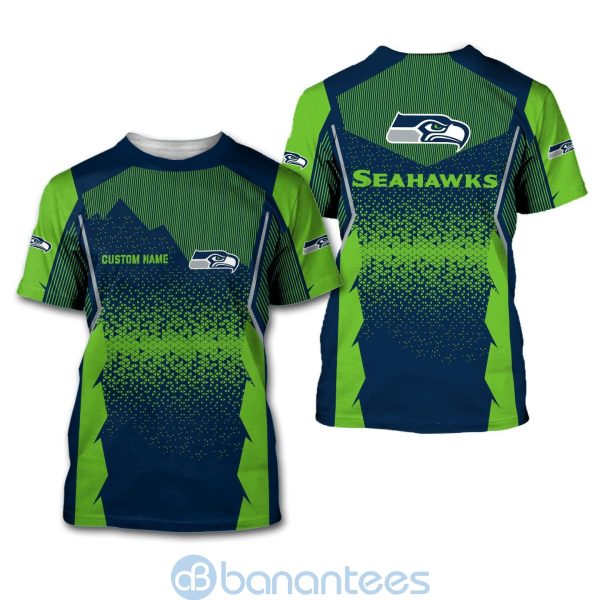 Seattle Seahawks NFL Football Team Custom Name Green 3D All Over Printed Shirt Product Photo