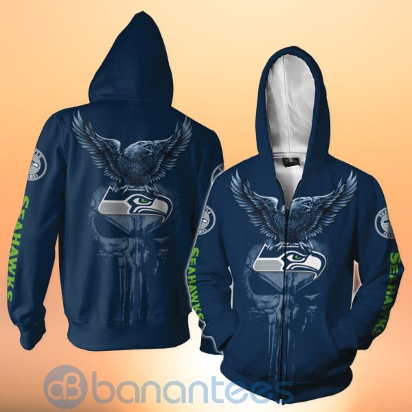 Seattle Seahawks NFL Logo Eagle Skull 3D All Over Printed Shirt Product Photo
