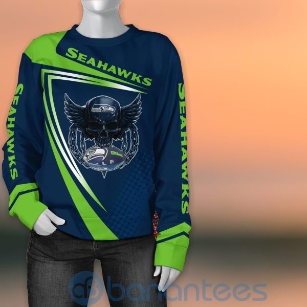 Seattle Seahawks NFL Skull American Football Sporty Design 3D All Over Printed Shirt Product Photo