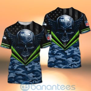 Seattle Seahawks Skull Wings 3D All Over Printed Shirt Product Photo