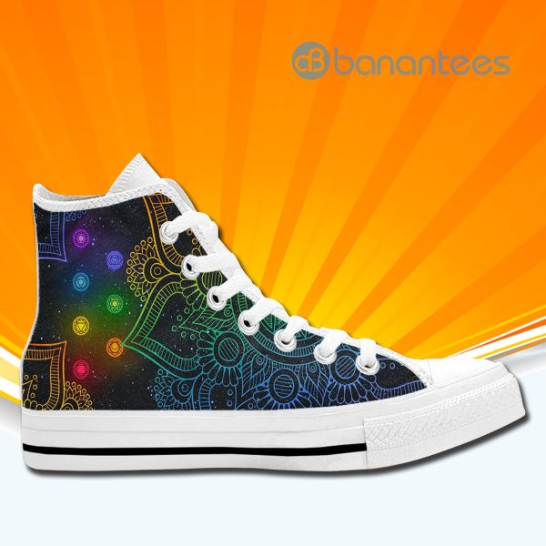 Seven Chakra Mandala High Top Canvas Shoes Sneakers For Men And Women Product Photo