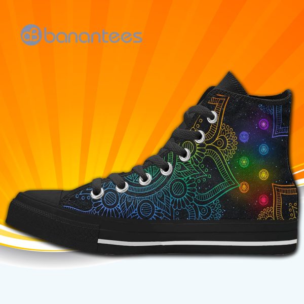 Seven Chakra Mandala High Top Canvas Shoes Sneakers For Men And Women Product Photo