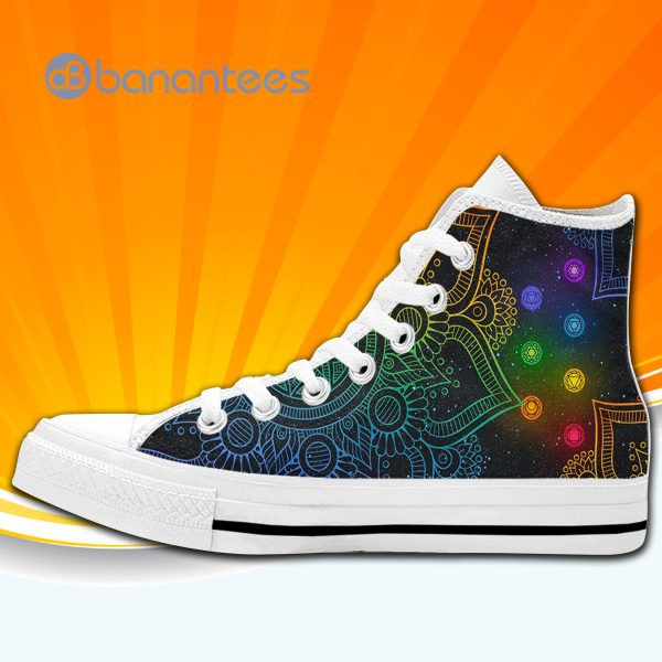 Seven Chakra Mandala High Top Canvas Shoes Sneakers For Men And Women Product Photo