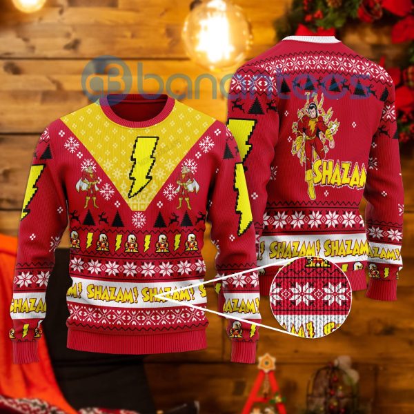 Shazam Dc Comics All Over Printed Ugly Christmas Sweater Product Photo