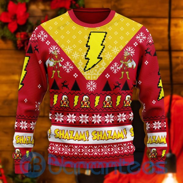 Shazam Dc Comics All Over Printed Ugly Christmas Sweater Product Photo