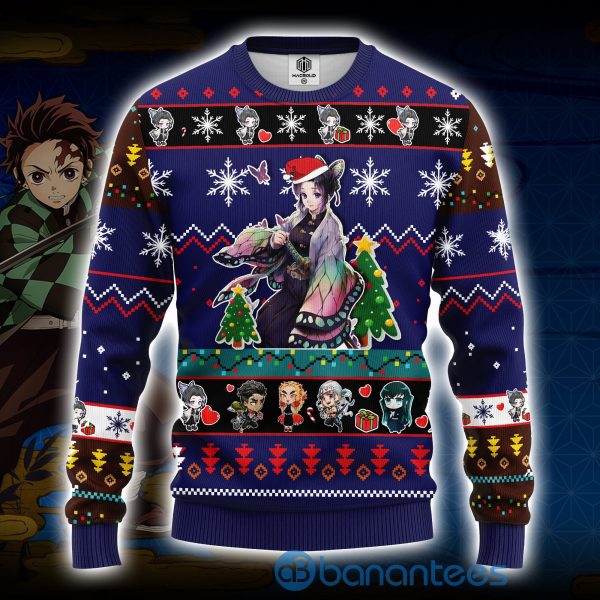 Shinobu Kocho Demon Slayer Anime Ugly Christmas Sweater All Over Printed Shirt Product Photo