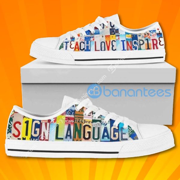 Sign Language Teacher Low Top Canvas Shoes Product Photo