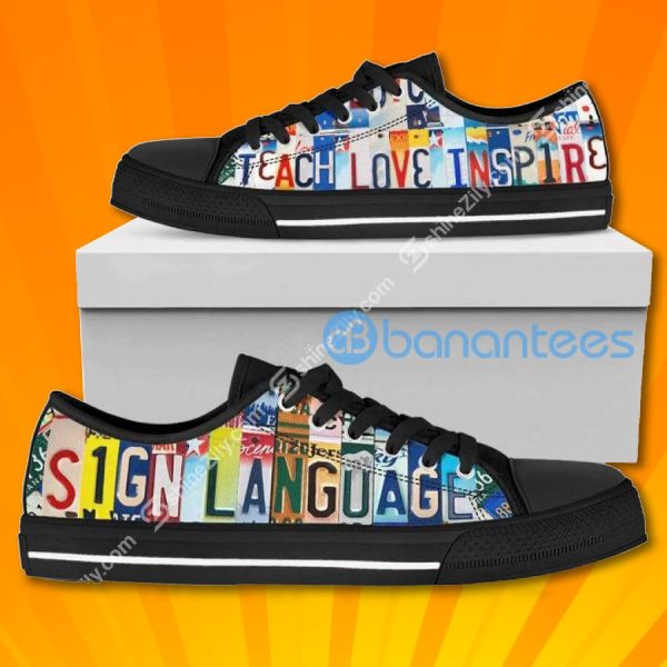 Sign Language Teacher Low Top Canvas Shoes Product Photo