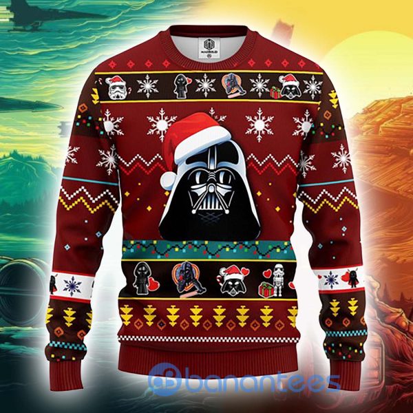 Star Wars Dark Vader Christmas Knitting Pattern Ugly All Over Printed 3D Sweater Product Photo