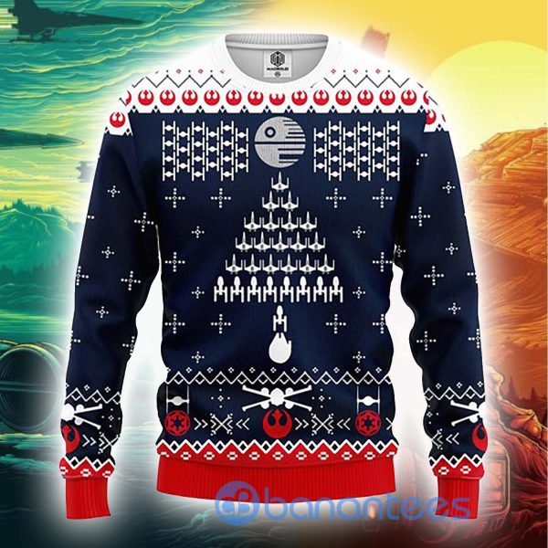 Star Wars Fight Ship Christmas Pattern Ugly 3D Sweater Product Photo