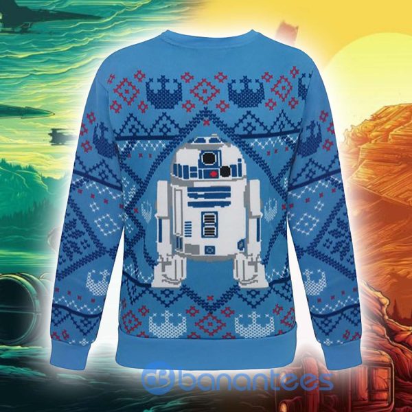 Star Wars R2 D2 Cozy R2 Blue Christmas Knitting Pattern Ugly Christmas Sweater Product Photo