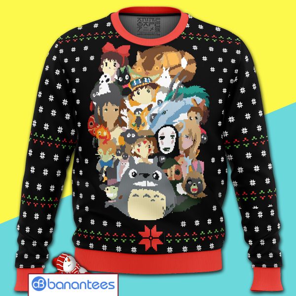 Studio Ghibli Xmas Main Miyazaki Merry Christmas All Over Print Ugly Sweater Product Photo