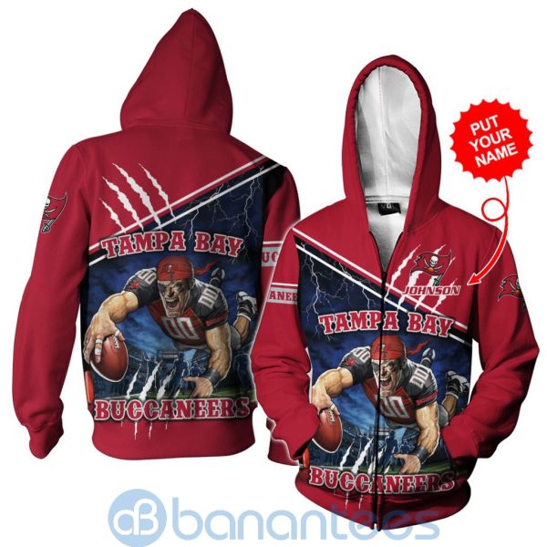 Tampa Bay Buccaneers Mascot Catching Ball Custom Name 3D All Over Printed Shirt Product Photo