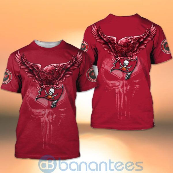 Tampa Bay Buccaneers NFL Logo Eagle Skull 3D All Over Printed Shirt Product Photo