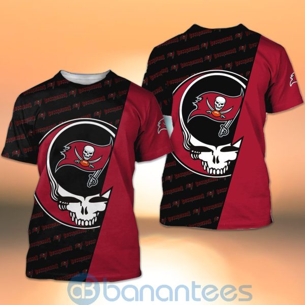 Tampa Bay Buccaneers NFL Team Logo Grateful Dead Design 3D All Over Printed Shirt Product Photo