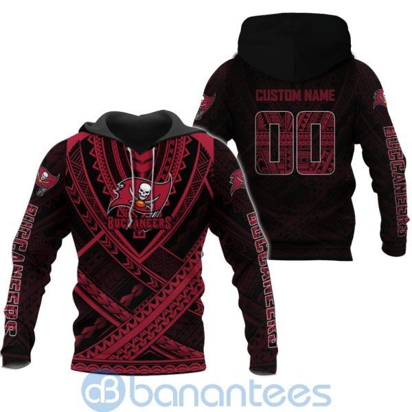 Tampa Bay Buccaneers NFL Team Logo Polynesian Pattern Custom Name Number 3D All Over Printed Shirt Product Photo