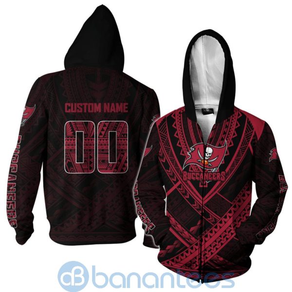 Tampa Bay Buccaneers NFL Team Logo Polynesian Pattern Custom Name Number 3D All Over Printed Shirt Product Photo