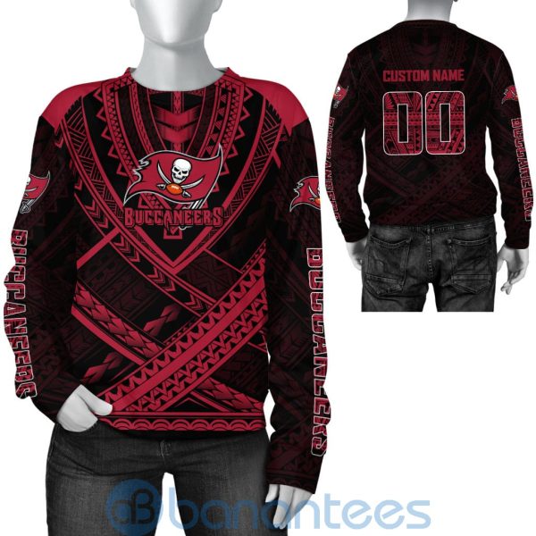 Tampa Bay Buccaneers NFL Team Logo Polynesian Pattern Custom Name Number 3D All Over Printed Shirt Product Photo