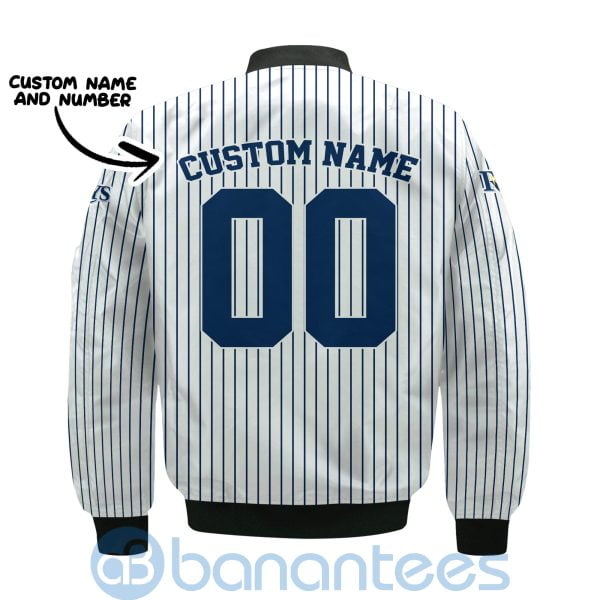 Tampa Bay Rays Stripes Custom Name Number Bomber Jacket Product Photo