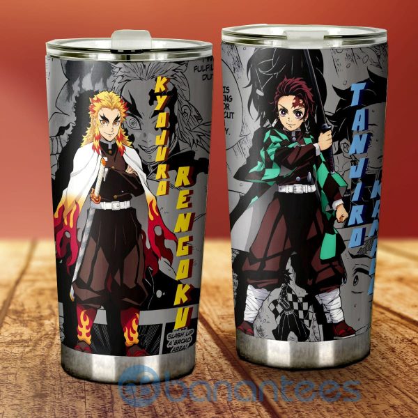 Tanjiro And Rengoku Tumbler Custom Demon Slayer Anime Gifts For Fans Product Photo