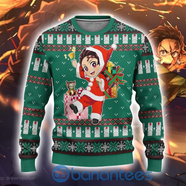 Tanjiro Kamado Demon Slayer Anime Ugly Christmas Sweater All Over Printed Product Photo