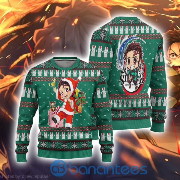 Tanjiro Kamado Demon Slayer Anime Ugly Christmas Sweater All Over Printed Product Photo
