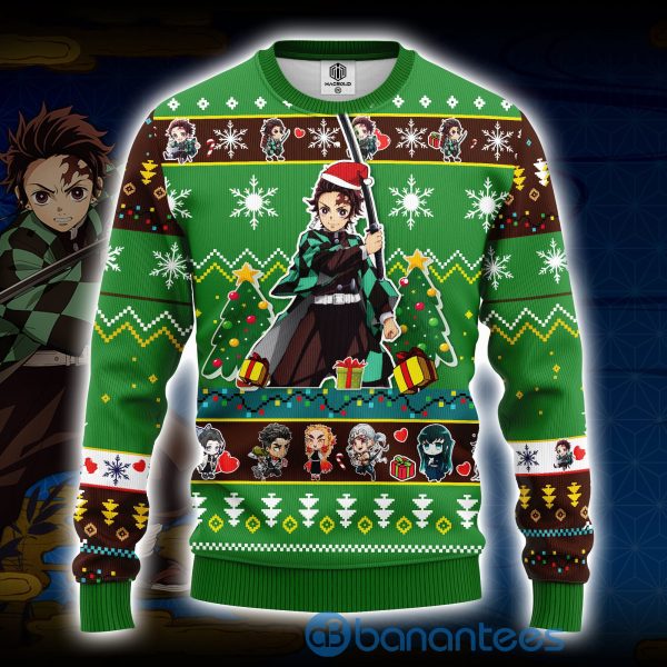 Tanjiro Kamado Demon Slayer Anime Ugly Christmas Sweater All Over Printed Shirt Product Photo