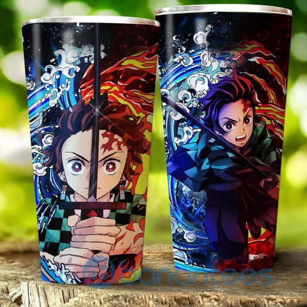 Tanjiro Sun And Water Breathing Techniques Demon Slayer Tumbler Product Photo