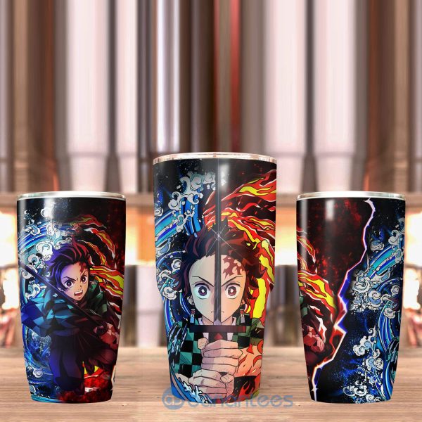 Tanjiro Sun And Water Breathing Techniques Demon Slayer Tumbler Product Photo