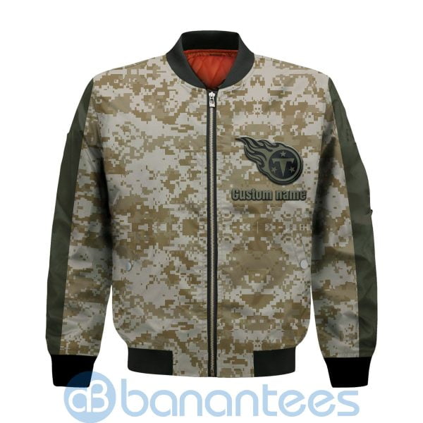 Tennessee Titans American Football Team Logo Camouflage Custom Name Bomber Jacket Product Photo