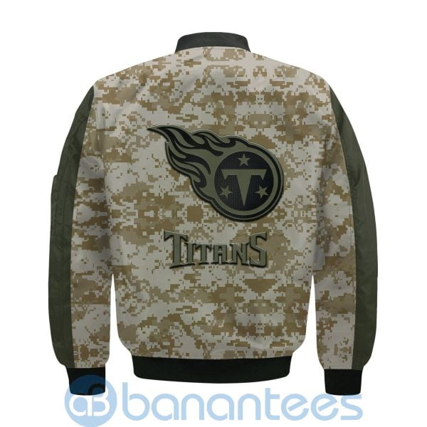 Tennessee Titans American Football Team Logo Camouflage Custom Name Bomber Jacket Product Photo