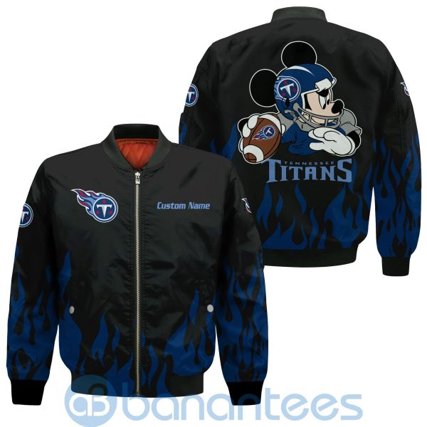 Tennessee Titans Football Team Logo Disney Mickey Custom Name Bomber Jacket Product Photo