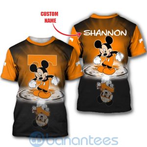 Tennessee Volunteers Disney Mickey Mouse In Water Custom Name 3D All Over Printed Shirt Product Photo
