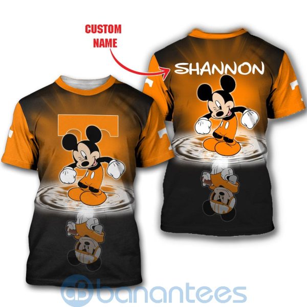 Tennessee Volunteers Disney Mickey Mouse In Water Custom Name 3D All Over Printed Shirt Product Photo