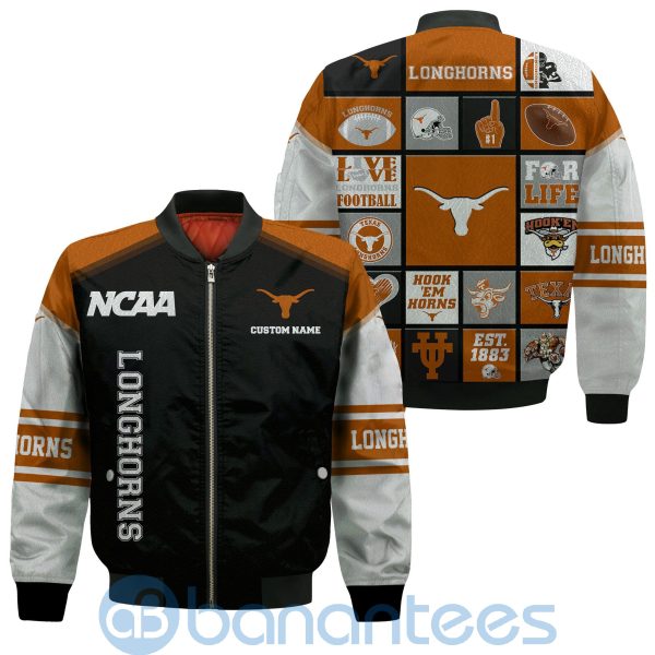 Texas Longhorns Custom Name Bomber Jacket Product Photo