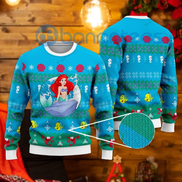 The Little Mermaid All Over Printed Ugly Christmas Sweater Product Photo