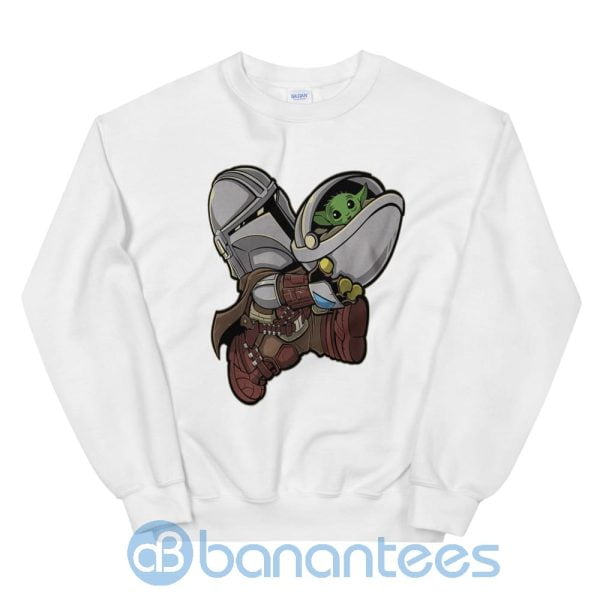 The Mandalorian With Cute Baby Yoda Sweatshirt Product Photo