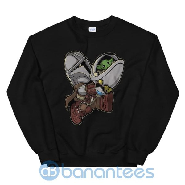 The Mandalorian With Cute Baby Yoda Sweatshirt Product Photo