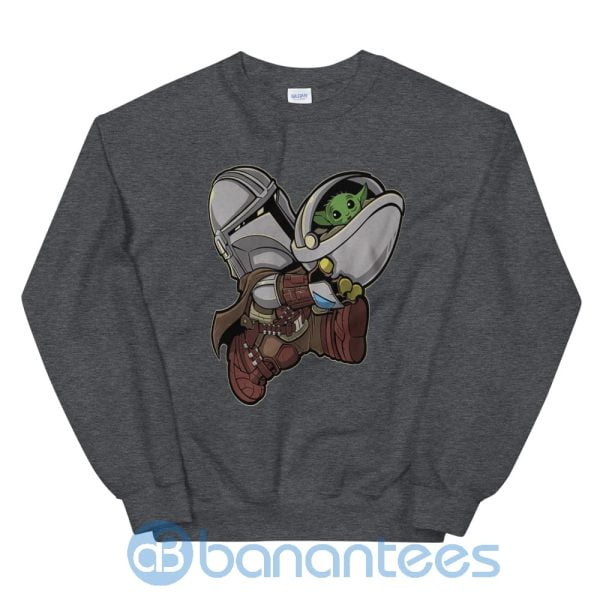 The Mandalorian With Cute Baby Yoda Sweatshirt Product Photo
