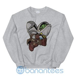 The Mandalorian With Cute Baby Yoda Sweatshirt Product Photo