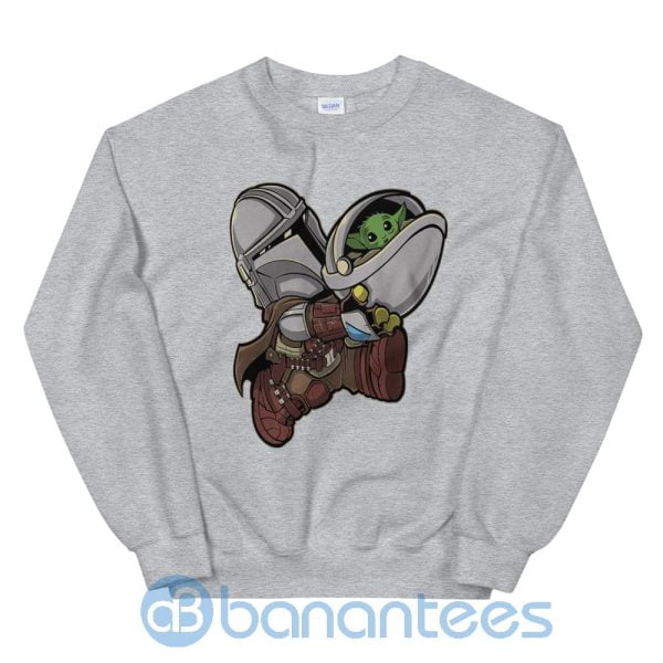 The Mandalorian With Cute Baby Yoda Sweatshirt Product Photo