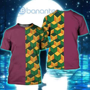 Tomioka Giyuu Costume Demon Slayer Anime All Over Printed 3D Shirt - 3D T-Shirt - Red