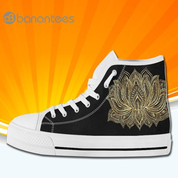 Trippy Lotus Flower High Top Canvas Shoes Sneakers For Men And Women Product Photo