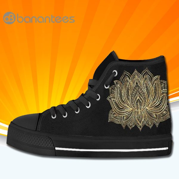 Trippy Lotus Flower High Top Canvas Shoes Sneakers For Men And Women Product Photo