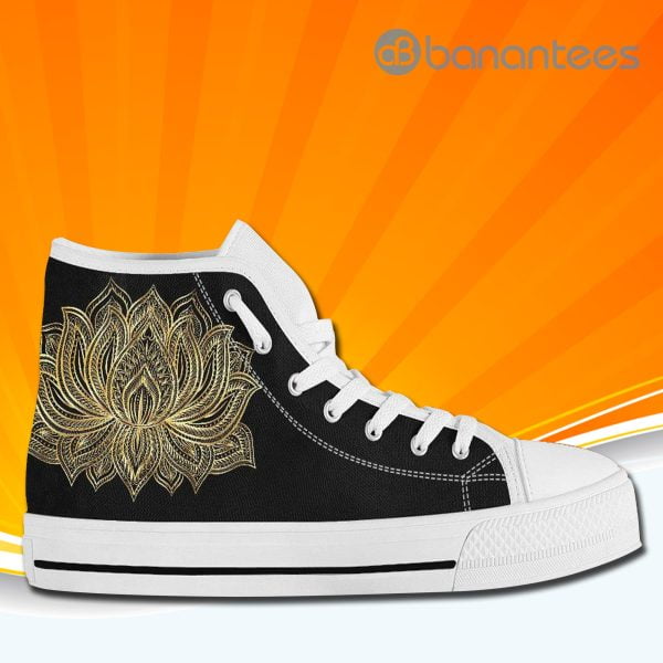 Trippy Lotus Flower High Top Canvas Shoes Sneakers For Men And Women Product Photo