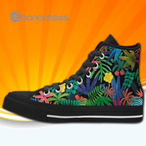 Tropical Palm Leaves High Top Canvas Shoes Sneakers For Men And Women Product Photo