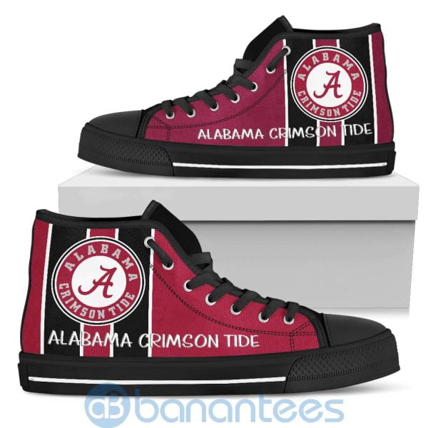 Vertical Stripes Style Alabama Crimson Tide High Top Shoes Product Photo